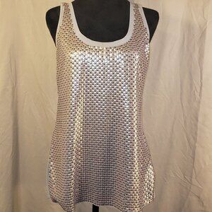 Express Silver Sequin Tank Top – Size Medium